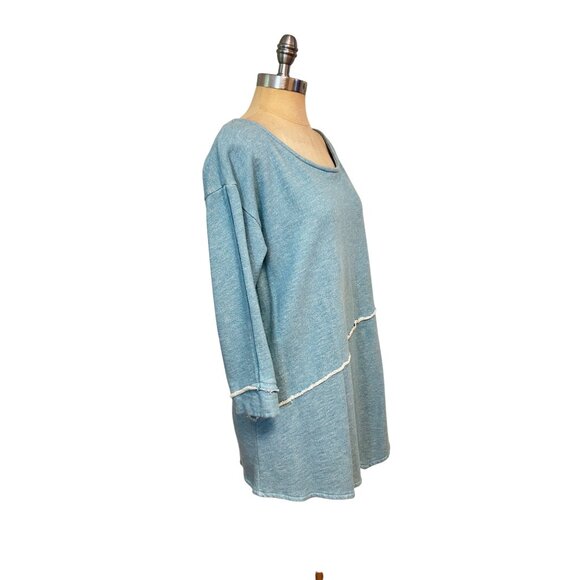 Soft Surroundings Blue Asymmetrical Seam Tunic Top Small - Picture 3 of 6